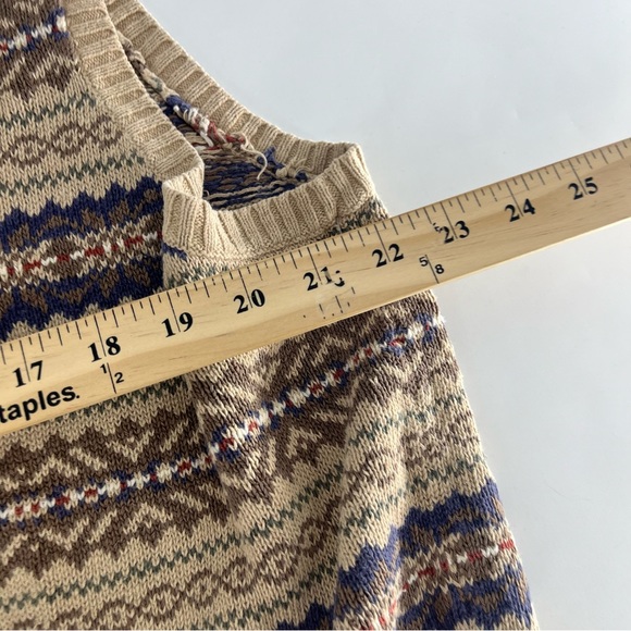 VTG Polo By Ralph Lauren Sweater Vest Mens XXL Biege Fair Isle Sportsman Aztec - Picture 4 of 7